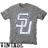 NCAA Samford Bulldogs Ash Distressed Logo Vintage Tri-Blend T-shirt