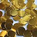 Round Flat Sequin 18mm Top Hole Brassy Orange Gold Metallic. Couture Paillettes. Made in USA