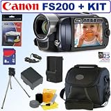 Canon FS200 Flash Memory Camcorder (Evening Blue) + 8GB Accessory Kit