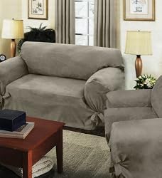 VILLA-SUEDE Wrap Slip Chair Cover 35-42" arm to arm
