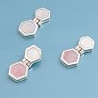 Sterling Silver Pendant and Earrings Set - Pink and White Mother of Pearl
