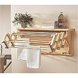 Gaiam Natural Laundry Drying Rack, Wall Shelf, Extends to 22