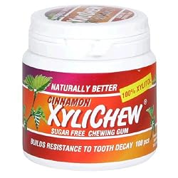 Naturally Better Cinnamon, Sugar Free Chewing Gum, 100-Piece Canisters (Pack of 2)