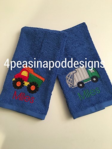 Truck Bathroom Hand Towels - Construction - Personalized - Embroidered
