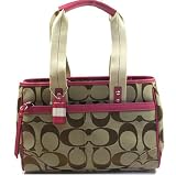 Buy AUTHENTIC COACH HAMPTONS SIGNATURE TRAVEL TOTE 11951 (Khaki Pink)