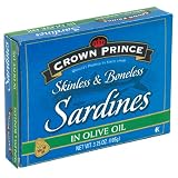 Crown Prince Skinless & Boneless Sardines in Olive Oil;3.75-Ounce Cans (Pack of 12) by Crown Prince Sale