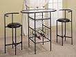 3 Piece Black Bar Table With Glass By Coaster Furniture
