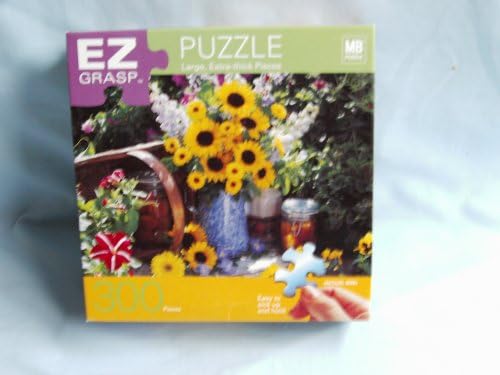 EZ Grasp 300 Piece Jigsaw Puzzle Titled, "Flower Arrangement, Basket &amp; Fruit Preserves"