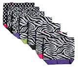 Zebra Print Tote Bag Purple Trim Large