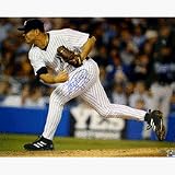 Javier Vazquez Autographed First Game as a Yankee Side View 8 x 10 Photograph (Unframed)
