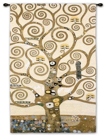 The Tree of Life, Stoclet Frieze, c.1909 Wall Tapestry with free hanging rod by Gustav Klimt, 34 x 49 inches