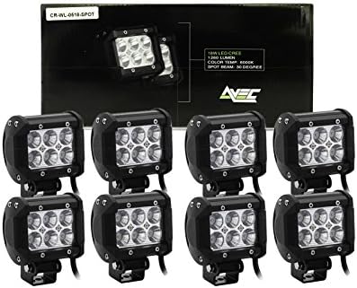 8x AVEC Brand 18w Cree Spot light led work light bars pods bottom mount