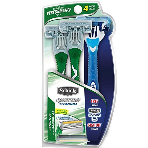 Schick Quattro Quattro Titanium for Men Sensitive Skin Disposable Razor - 3 ct - 2 pk