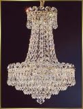 Small Crystal Chandelier, MU-6315, 5 lights, 24Kt Gold, 12 wide X 17 high