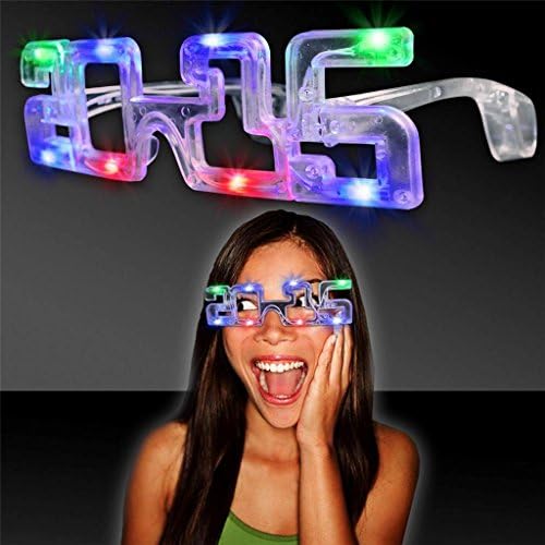 Wholesale Lot of 12 PCS 2015 Light up New Year's Eve Novelty Glasses Assorted , NEW Years Eve LED Light Up Sun Glasses Class of 2015 Graduation Party