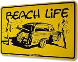 Beach Life Aluminum Sign