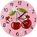 Mila Childrens Wall Clock Cherries, Hand Painted, Diameter 22 cm