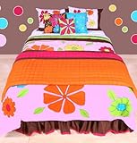 Valley of Flowers Pink Muilticolor Twin Comforter Set