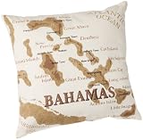 Tommy Bahama Island Map Print Pillow, Coconut, 18" x 18"