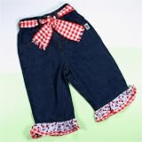 Baby Girl Cherries 'n Checks Jeans by Frogs Frills and Daffodils
