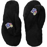 Kansas Jayhawks Ladies Black Pillow Plush Thong Slippers (5/6)