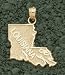 State of Louisiana 5/8" Pendant - 14KT Gold Jewelry