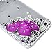 Hundromi iPhone 6s Plus Case,iPhone 6 Plus case, 3D Bling Cristal Handmade Rhinestone Diamond Hard Shell [Anti-Scratch] White Back Case for iPhone 6 Plus/6s Plus(Purple Butterfly)