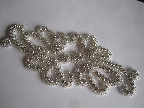6.5" Double Design Rhinestone Applique for DIY Sash or Headpiece