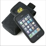 ＜SoftBank iPhone 4S／SoftBank iPhone 4／au iPhone 4S対応＞(ショルダーベルト用)シリコンケースに入れたままでも入るiPhoneケース(ウォークマンＸ、携帯電話、iPod classic、iPod touch対応)＜バイオワッシャー加工/ブラック＞