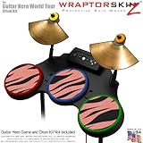 Zebra Stripes on Pink Skin by WraptorSkinz fits Guitar Hero 4 World Tour Drum Set for Nintendo Wii,