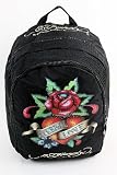 Ed Hardy Josh Backpack Eternal Love Black Bag By Christian Audigier