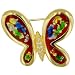 Gold Plated Multicolor Butterfly Animal Brooch Pin