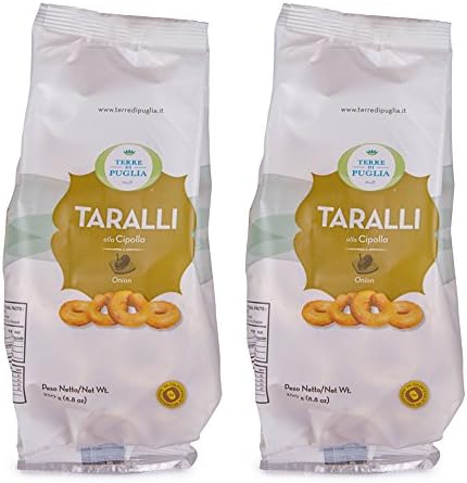 Terre di Puglia - Taralli alla Cipolla - Taralli with Onion, 8.8oz (250g) - pack of 2
