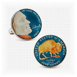 Hand Painted USA Nickel Cufflinks