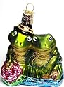 Old World Christmas Handcrafted "Froggy Love" Glitter Glass Ornament #12248