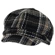 New Soft Plaid Zig Zag Stripe Multi-Color Newsboy Cabbie Cap Hat Black