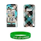 Diagonal Blue Check Design Snap On Hard Case for LG enV Touch VX11000 Phone, Verizon Wireless
