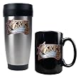 Philadelphia 76ers Stainless Steel Travel Tumbler & Black Ceramic Mug Set - Primary Logo NBA Basketball