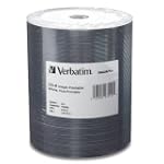Verbatim 97019 700 MB 52x 80 Minute DataLifePlus White Inkjet and Hub Printable Recordable Disc CD-R, 100-Disc Spindle Tape Wrap