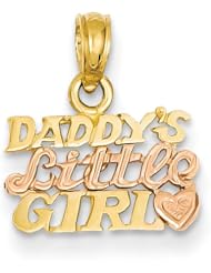 14K Yellow Gold Two-tone Daddys Little Girl Charm Pendant