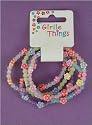 Frosted Beads & Daisies bracelet (pack of 5) - great girls party bag gift