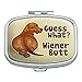 Guess What? Wiener Dog Butt Dachshund Funny Rectangle Pill Case Trinket Gift Box