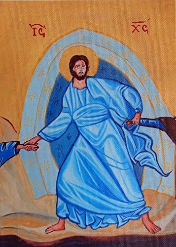 Orthodox icon of Jesus in the Underworld- giclee print canvas on wood