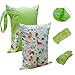 Babyfriend Baby Waterproof Washable Reusable Wet and Dry Cloth Diaper Bag,Double zippered Organizer Bag,2PCS