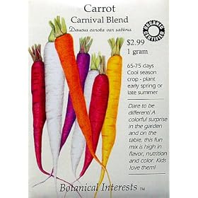 Organic Carrot Seeds Carnival Blend 1000 Seeds