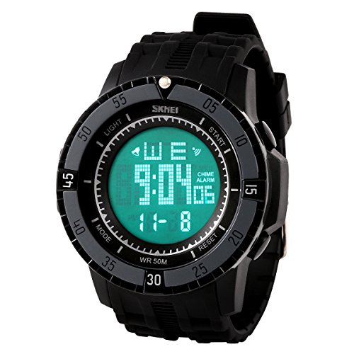 Hiwatch Mens Watches Waterproof Digital Black Wrist Watch for Men Women