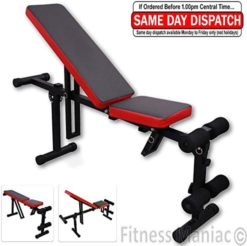 Fully Adjustable Folding Gym Weight Bench Flat Incline For Dumbbell Lifting