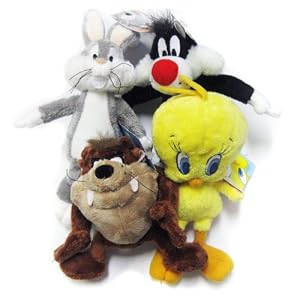 Looney Tunes Mini Plush Set of 4 (Bugs Bunny , Tweety Bird , Tazmanian Devil , Sylvester... by Looney Tunes