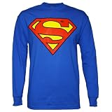 Superman Classic Blue S-Shield Logo Men's Long Sleeve T-Shirt