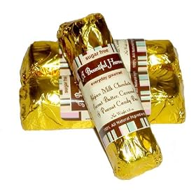Sugar Free Belgian Milk Chocolate Peanut, Peanut Butter & Caramel Candy Bars - 3pc